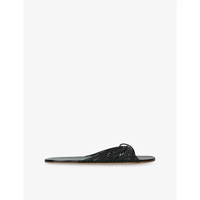 The Row Womens Black Sara Leather Slides Eur 40 / 7 Uk