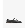The Row Square T-strap Leather Sandals
