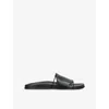 The Row Vivienne Leather Slippers Open Toe Flat Sole In Black