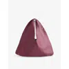 The Row Womens Bindle Small Leather Top Handle Bag Borgogna