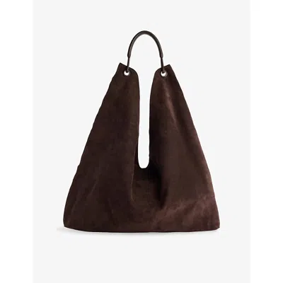 The Row Womens Bindle Three Suede Tote Bag Brown Melange Ans