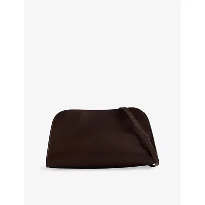 The Row Womens Chestnut Ans Peggy Leather Clutch In Brown