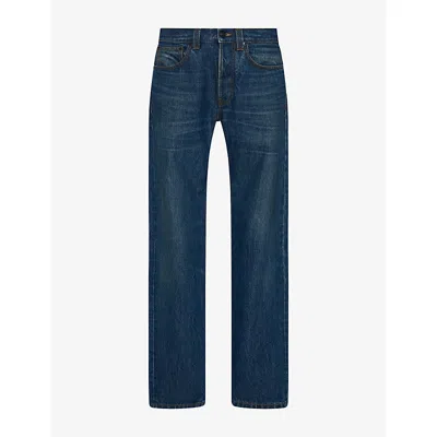 The Row Womens Daciana Straight-leg Mid-rise Jeans Medium Indigo In Blue