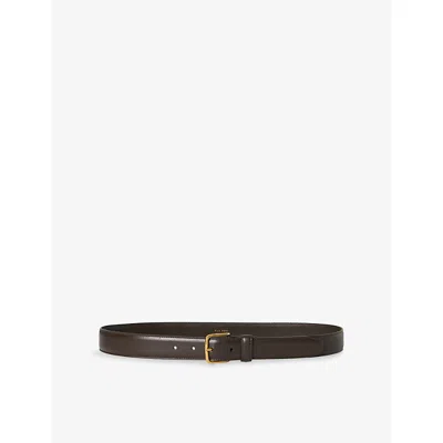 The Row Womens Dark Brown Ang Classic Leather Belt