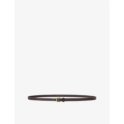 The Row Womens Dark Brown Ang Mini Leather Belt