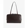 The Row Womens Astra Bowling Leather Shoulder Bag Dark Brown Ans