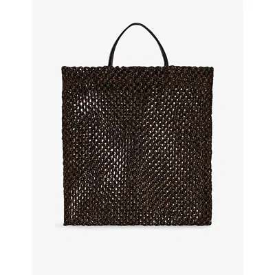 The Row Womens Dark Brown Ans Mini Barn Nylon Tote Bag
