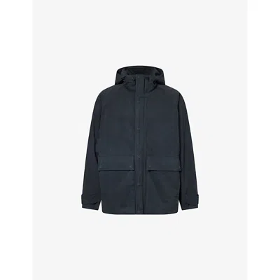 The Row Womens Dark Charcoal Crisp Persa Hooded Cotton Jacket In Blue