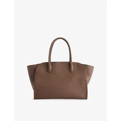 The Row Womens Dark Olive Ans Marlo 12 Leather Shoulder Bag