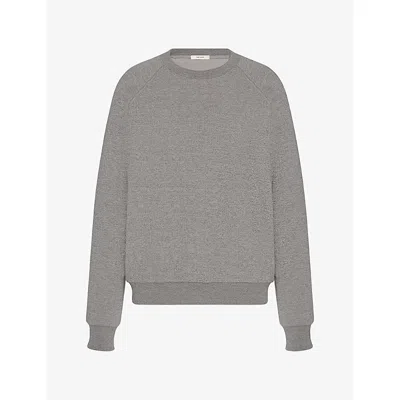 The Row Womens Eulalia Raglan-sleeve Cotton And Cashmere Sweatshirt Grey Melange Xs In Gray