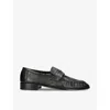 The Row Soft Leather Flat Loafers In Black