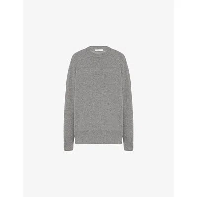 The Row Womens Grey Melange Sibem Relaxed Wool-cashmere Knit Jumper In Gray