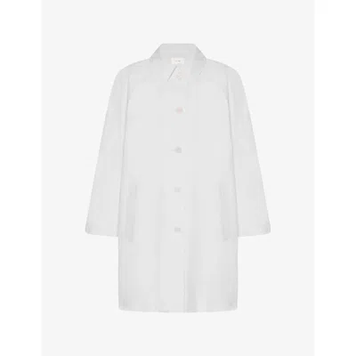 The Row Womens Hawkins Single-breasted Cotton Poplin Coat Off White
