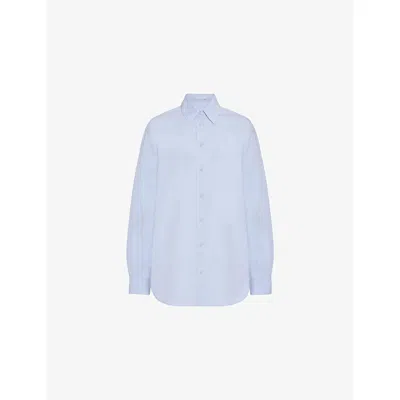 The Row Womens Light Sky Blue Gavina Classic Cotton Shirt In Multi