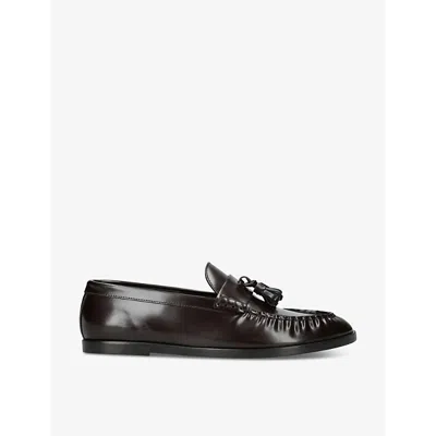 The Row Womens Dark Brown Mens Tassel-embellished Leather Loafers Eur 38/5 Uk