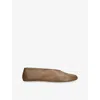 The Row Nappa Leather Slip-on Shoes In Brown