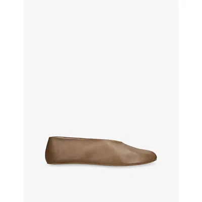 THE ROW WOMENS MID BROWN STELLA LEATHER BALLET FLATS EUR 36 / 3 UK