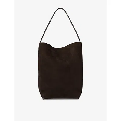 The Row Womens Mocha Park Edge Medium Suede Tote Bag In Brown
