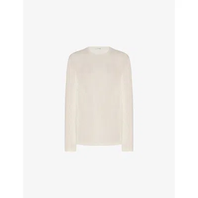 The Row Womens Natural Amia Relaxed Cotton-jersey T-shirt Xs In White