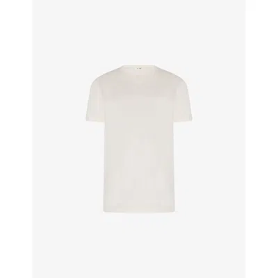 The Row Womens Natural Wesler Cashmere T-shirt Xs In Neutral