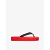 The Row Womens Dune Flatform Rubber Sandals Red Comb