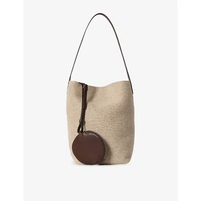 The Row Womens Shell/deep Brown Ans Park Medium Canvas Tote Bag In Neutral