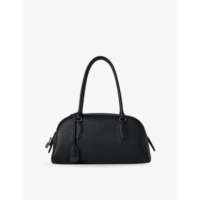 The Row Womens Small E/w India Leather Top-handle Bag Black Ans