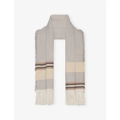 The Row Womens Smoke Grey Guna Cotton-linen Scarf In Gray