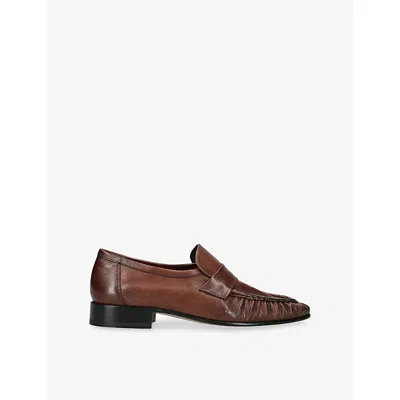 The Row Womens Soft Leather Loafers Mid Brown Eur 37.5 / 4.5 Uk