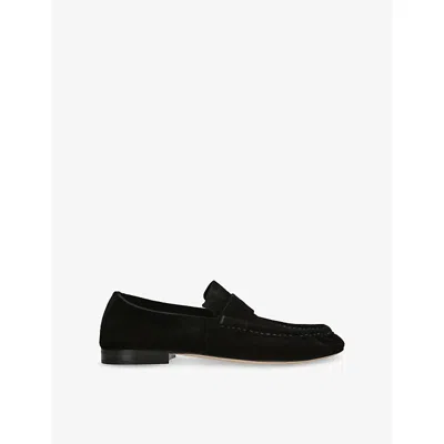 The Row Womens Suede Mocassin Shoes Black