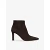The Row Squared Toe Nappa Leather Ankle Boots In Brown