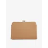The Row Womens  Amazon Leather Clutch Bag In Warm Chestnut Light Gold