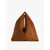 The Row Small Bindle Caramel Suede Shoulder Bag In Caramel Ans