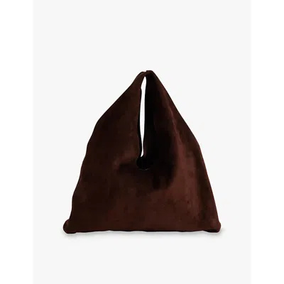 The Row Womens Espresso Ans Bindle Small Suede Bag