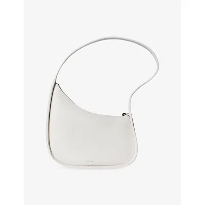 The Row Womens  Half Moon Leather Shoulder Bag In New Ivory Pld