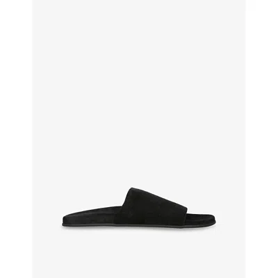 The Row Womens Black Hugh Suede Slides Eur 41 / 8 Uk