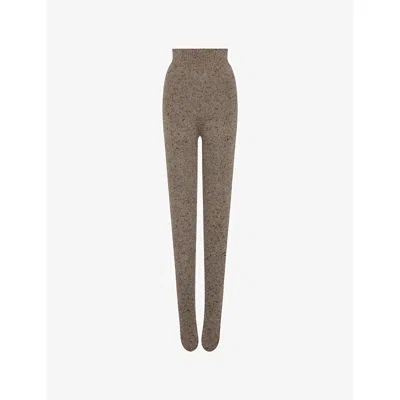 The Row Womens Sepia Mumu Cashmere Tights In Brown