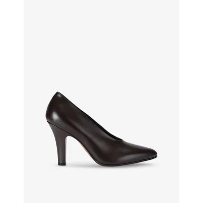 The Row Womens Prudens Leather Heeled Pumps Brow In Brown