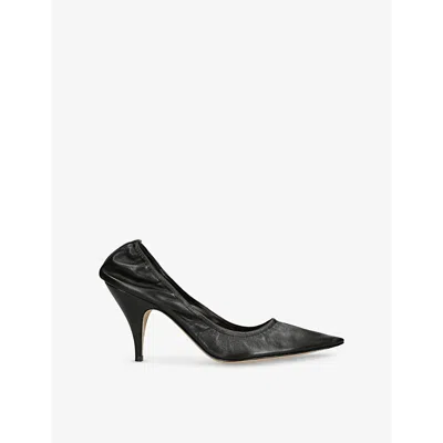 The Row Leather Liisa Point Toe Pumps 8cm In Black