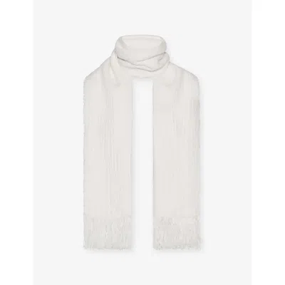 The Row Womens White Kastel Linen Scarf