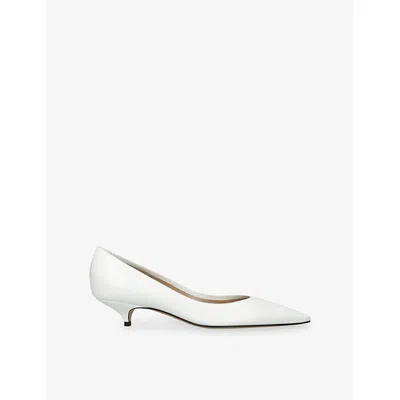 The Row Womens White Liisa Kitten Two 35 Leather Pumps Eur 36 / 3 Uk