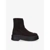 The Row Womens Dark Brown Zipped Suede Ankle Boots Eur 41 / 8 Uk In Brown