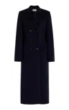 The Row Diana Cashmere Double-breasted Long Pea Coat In Navy