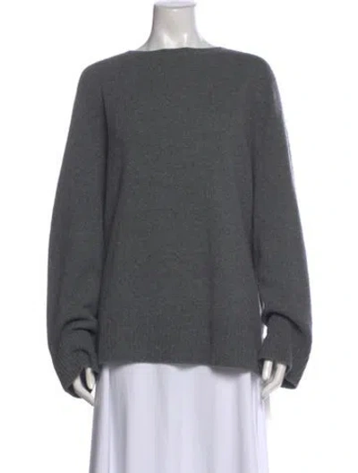Pre-owned The Row Wool Bateau Neckline Sweater In Gray