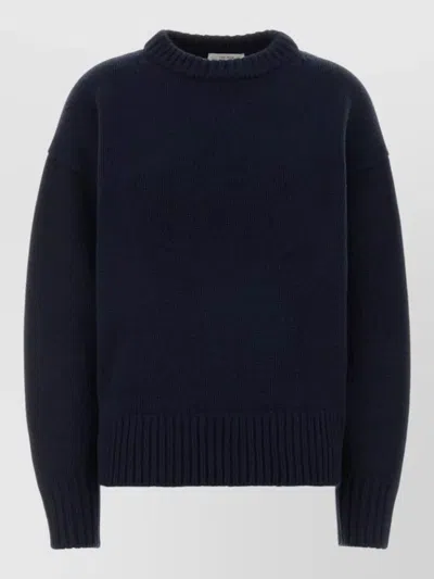 The Row Wool Blend Ophelia Oversize Crew Neck Sweater In Black