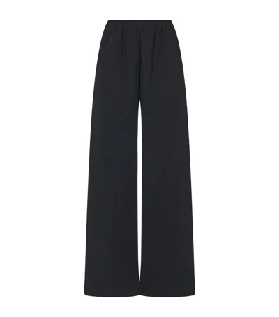 The Row High-waisted Wide-leg Trousers In Black