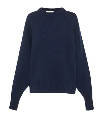 The Row Wool-cashmere Ophelia Sweater In Navy