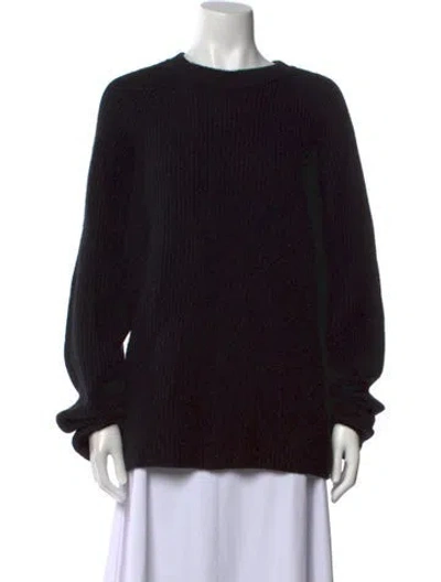 Pre-owned The Row Wool Crew Neck Sweater In Black