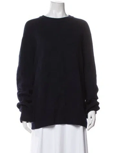 Pre-owned The Row Wool Crew Neck Sweater In Blue
