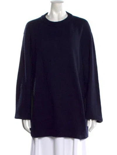 Pre-owned The Row Wool Crew Neck Sweater In Blue